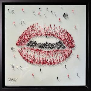 Craig Alan lips figures abstract contemporary red mouth mini figures individual painted acrylic
